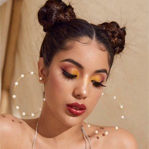 Pearl Hoop Earrings, Oversized Circle, Gold